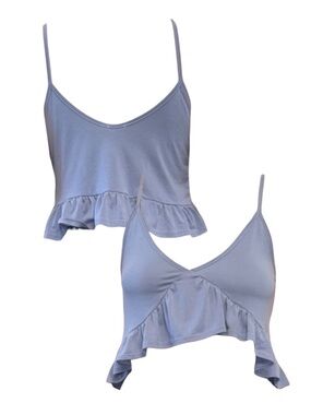 Kimchi Blue Light Blue Ruffle Crop Top